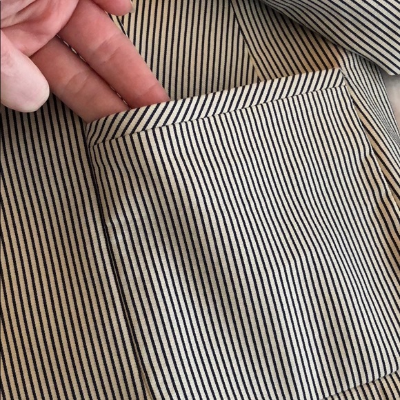 Talbots Navy Striped Blazer with Gathered Back 10P - Picture 4 of 5